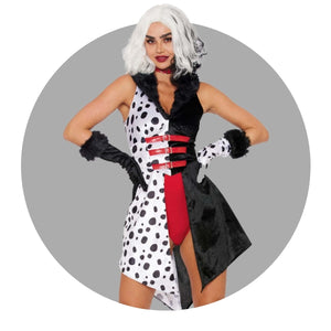 Cruella and 101 Dalmatians Halloween Costumes