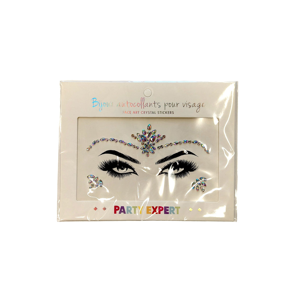 Iridescent Face Art Crystal Stickers, 1 Count