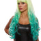 Buy Costume Accessories Lime & Teal Kelly Long Wavy Deluxe Wig for Women sold at Party Expert