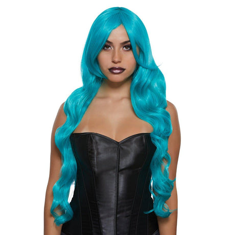 Buy Costume Accessories Teal sapphire Diva wig for women sold at Party Expert