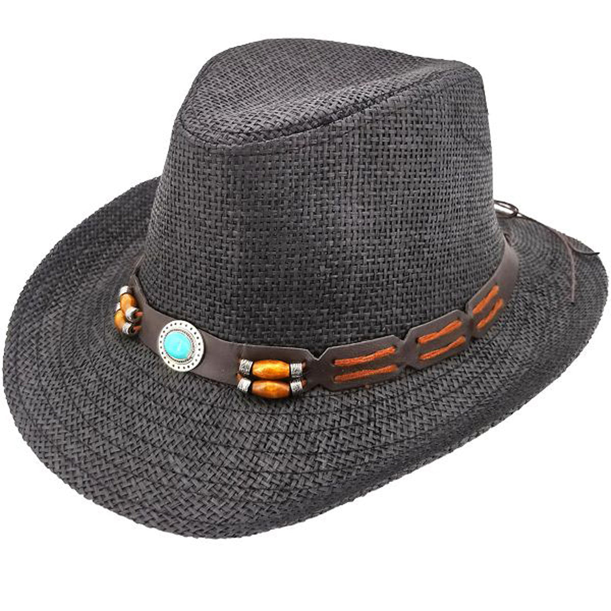 BUY4STORE Costume Accessories Black Western Cowboy Hat for Adults 627441728