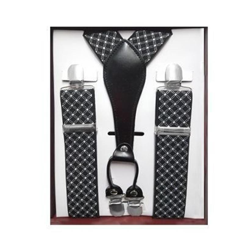 Buy Costume Accessories Black & White Suspender for Adults sold at Party Expert