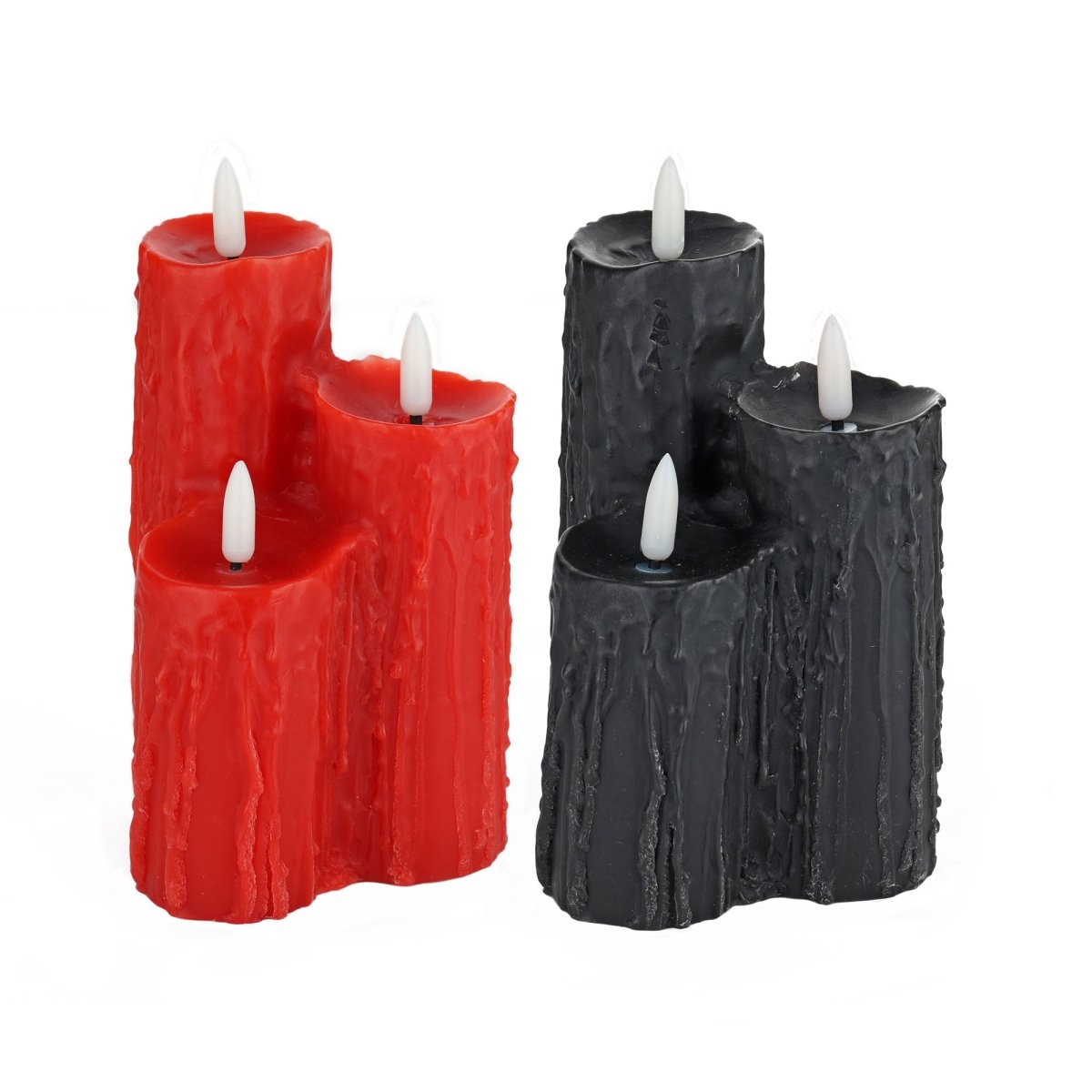 DANSON DECOR Halloween Set of 3 LED Candles, Red or Black, Assortment, 1 Count 62615375089