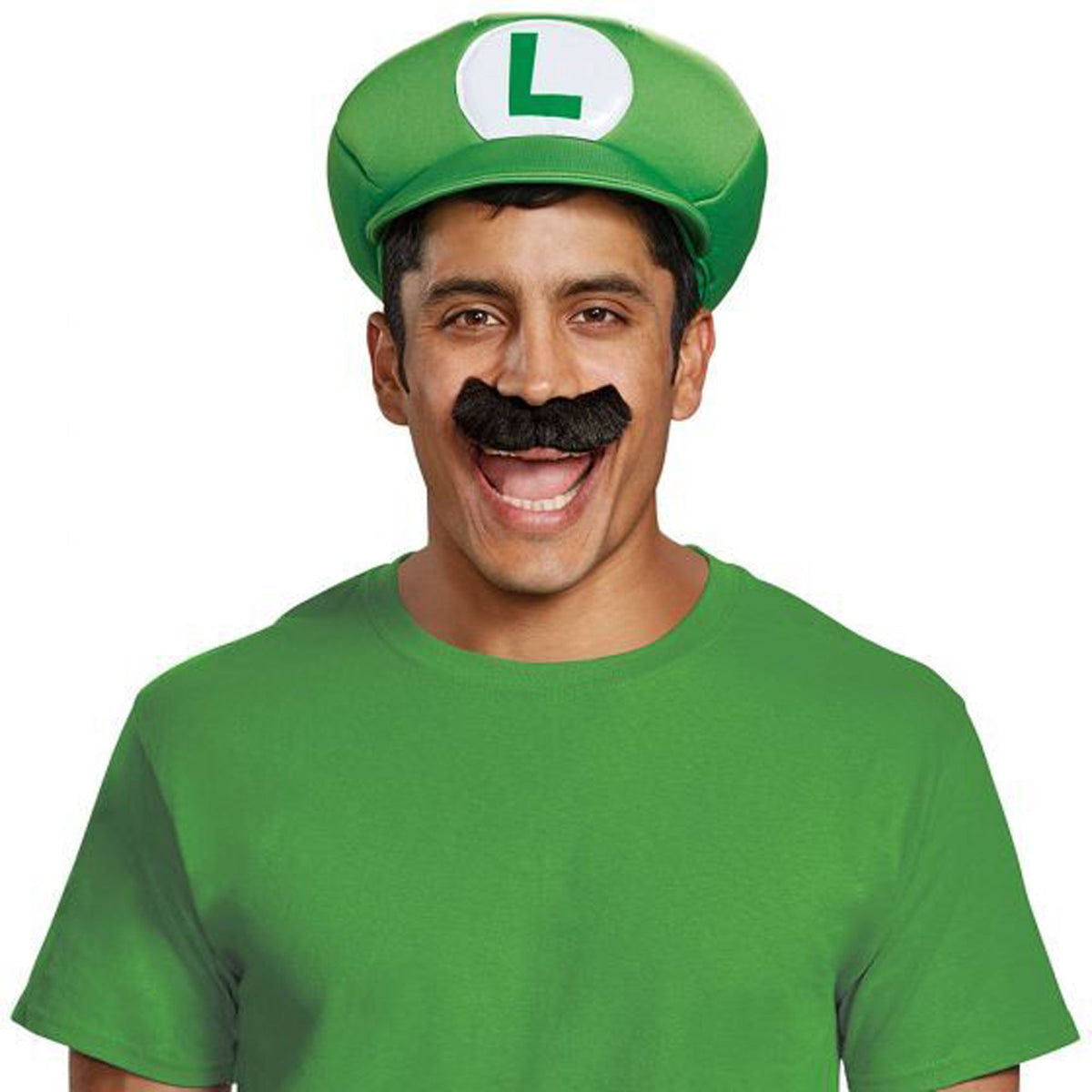 DISGUISE (TOY-SPORT) Costume Accessories Luigi Hat and Mustache for Adults, Super Mario Bros 039897737829