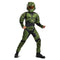 DISGUISE (TOY-SPORT) Costumes Halo Infinite Master Chief Muscle Costume for Kids, Green and Black Jumpsuit