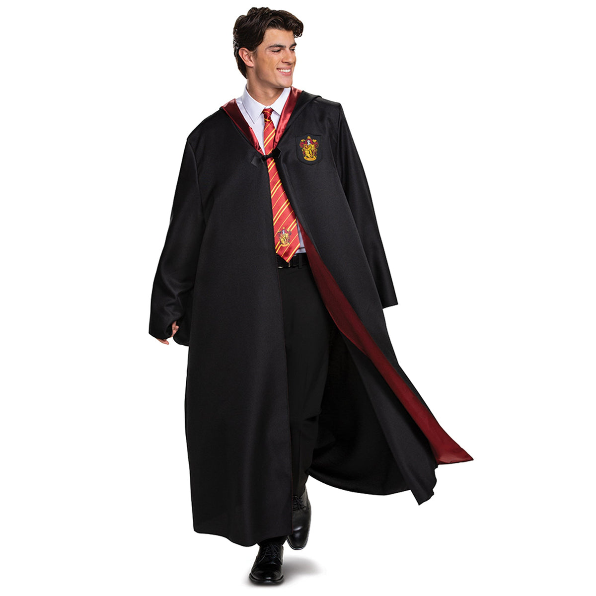 DISGUISE (TOY-SPORT) Costumes Harry Potter Gryffindor Deluxe Costume for Adults, Black and Red Satin Robe