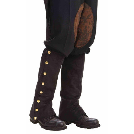 Buy Costume Accessories Black steampunk suede spats sold at Party Expert