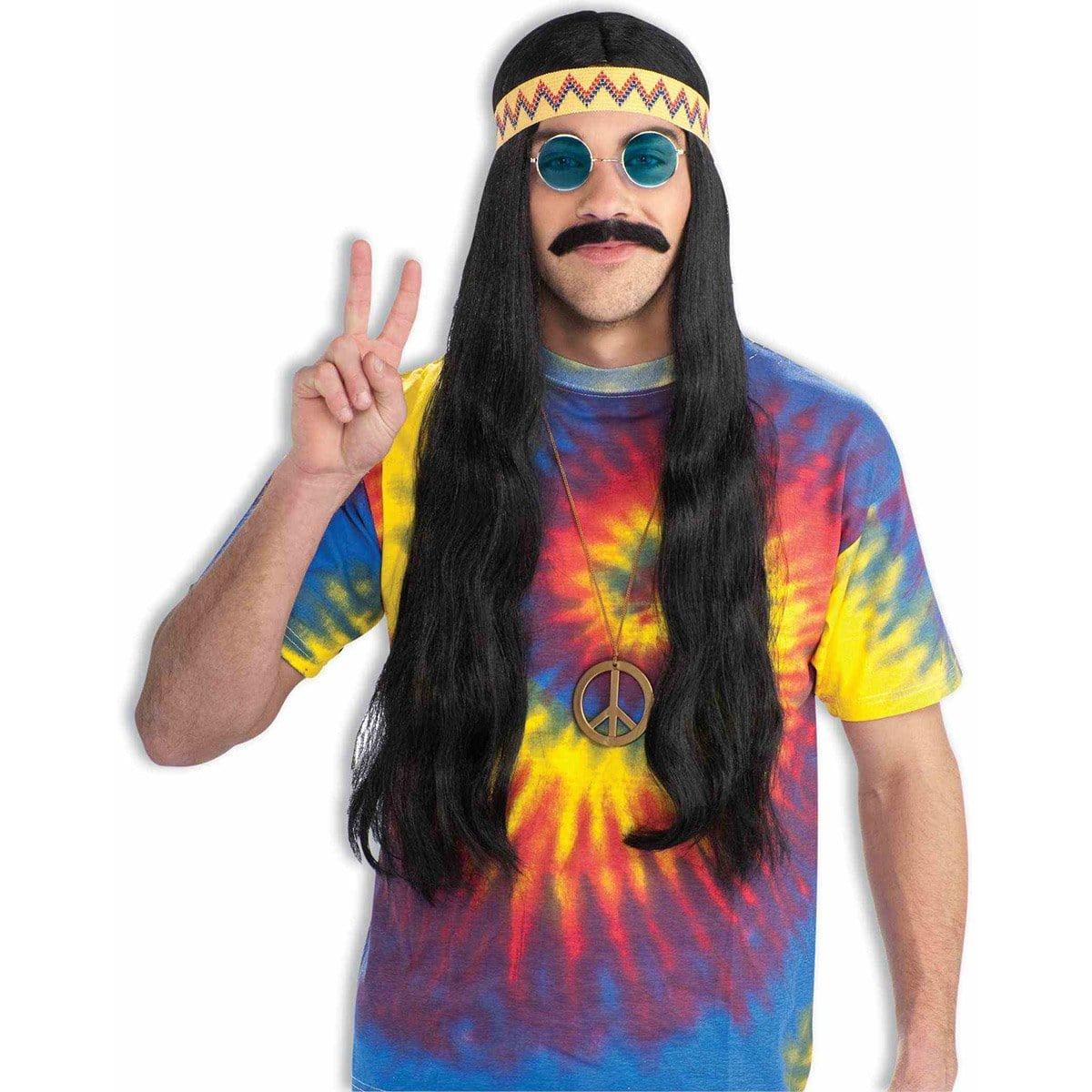 Buy Costume Accessories Hippie dude wig with headband for men sold at Party Expert