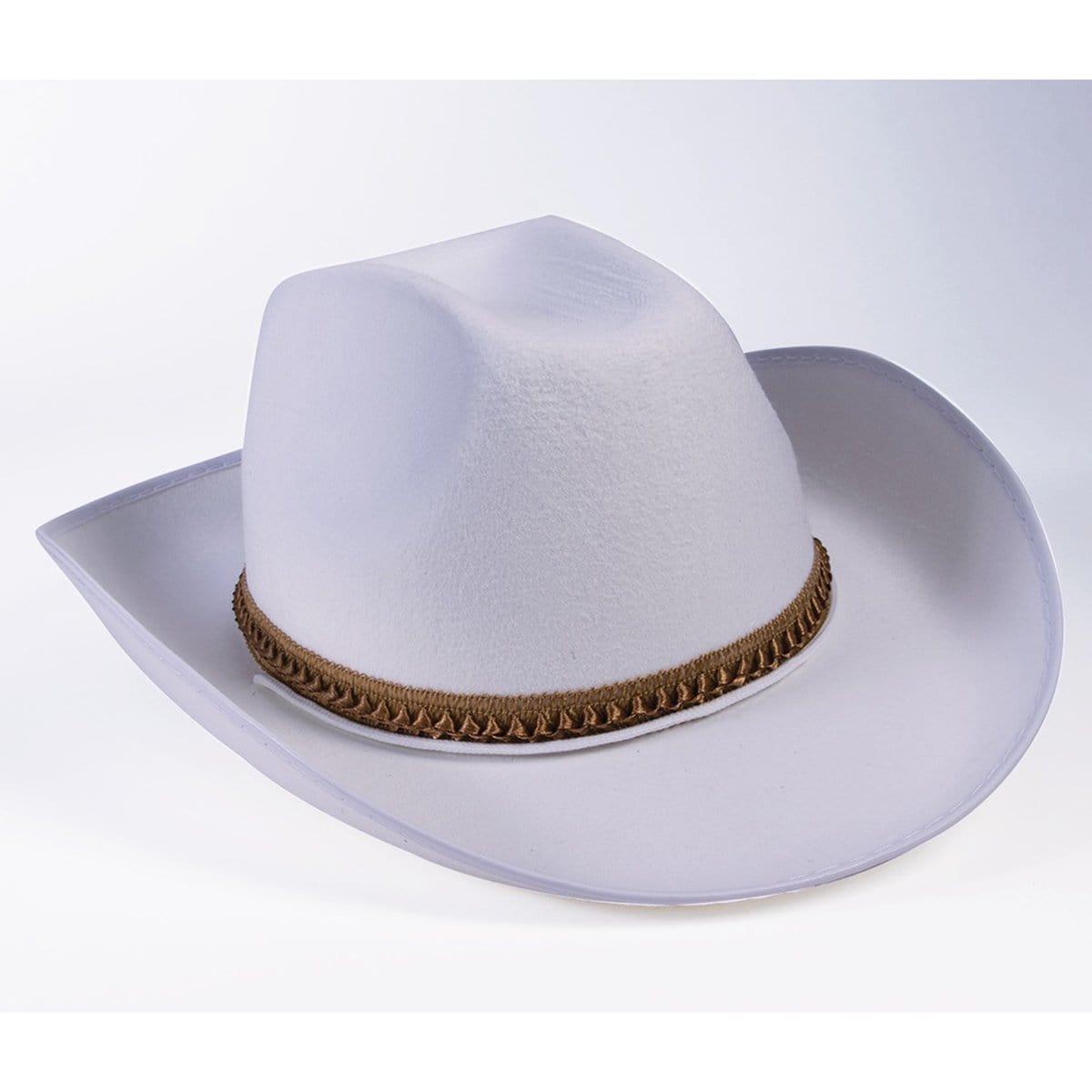 Buy Costume Accessories White felt cowboy hat for adults sold at Party Expert