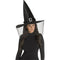 FUN WORLD Costume Accessories Black Bling Witch Hat with Buckle Veil for Adults 071765151191