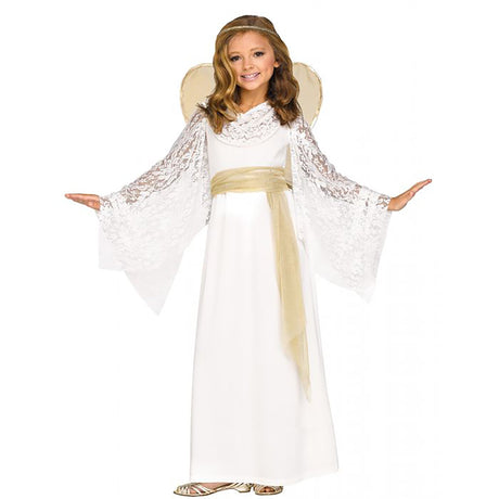 FUN WORLD Costumes Angelic Miss Costume for Kids, White Dress