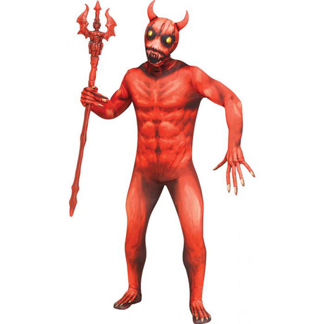 FUN WORLD Costumes Evil Demon Fade Eyes Costume for Adults, Red Jumpsuit 071765144940