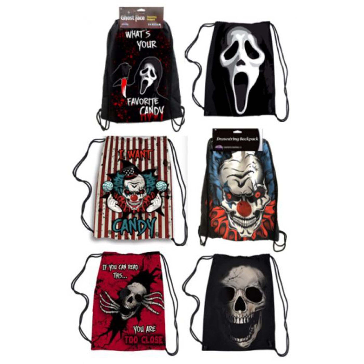 FUN WORLD Halloween Halloween Drawstring Backpack, Assortment, 16.5 Inches, 1 Count 071765138949