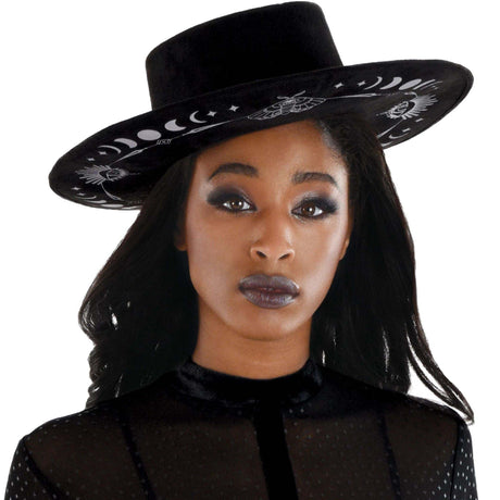 HALLOWEEN COSTUME CO. Costume Accessories Black Modern Witch Hat for Adults 192937386996