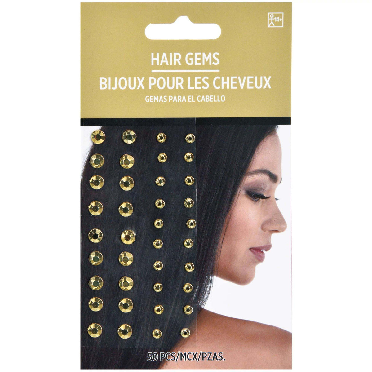 HALLOWEEN COSTUME CO. Costume Accessories Gold Hair Gems, 1 Count