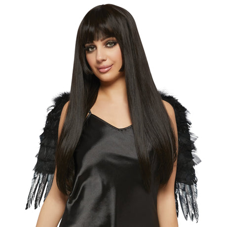 Hangzhou Youzhou import & Export Co. Costumes Accessories Black Feather Wings for Adults, 22 Inches, 1 Count 810077659083