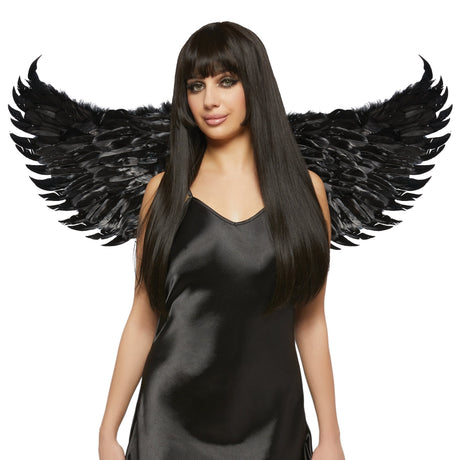 Hangzhou Youzhou import & Export Co. Costumes Accessories Black Feather Wings for Adults, 36 Inches, 1 Count 810077659090