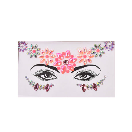 HONGFAN Costume Accessories Flowers Face Art Crystal Stickers 810077657225