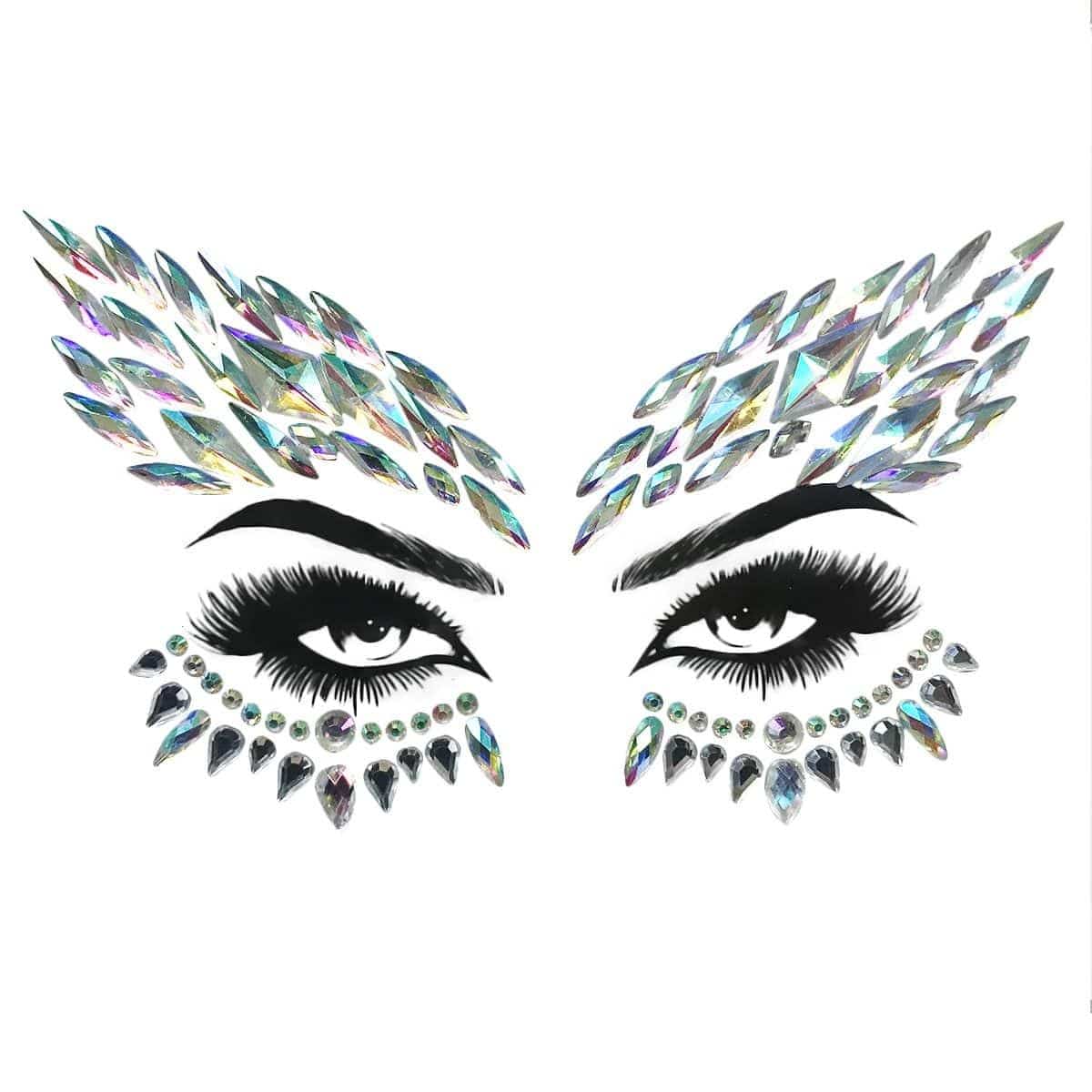 Buy Costume Accessories Iridescent face art crystal stickers sold at Party Expert