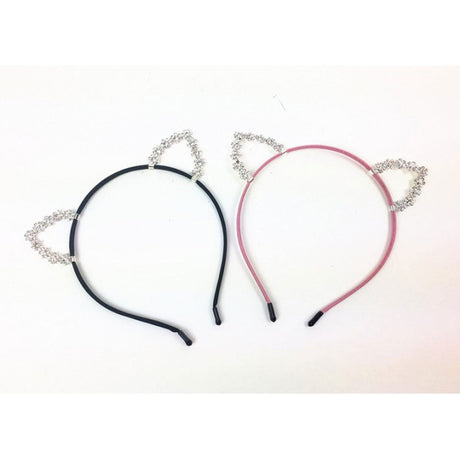 IVY TRADING INC. Costume Accessories Black Crystal Cat Headband 8336572031460