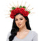 Buy Costume Accessories Red Headband with Roses & Stud for Adults sold at Party Expert