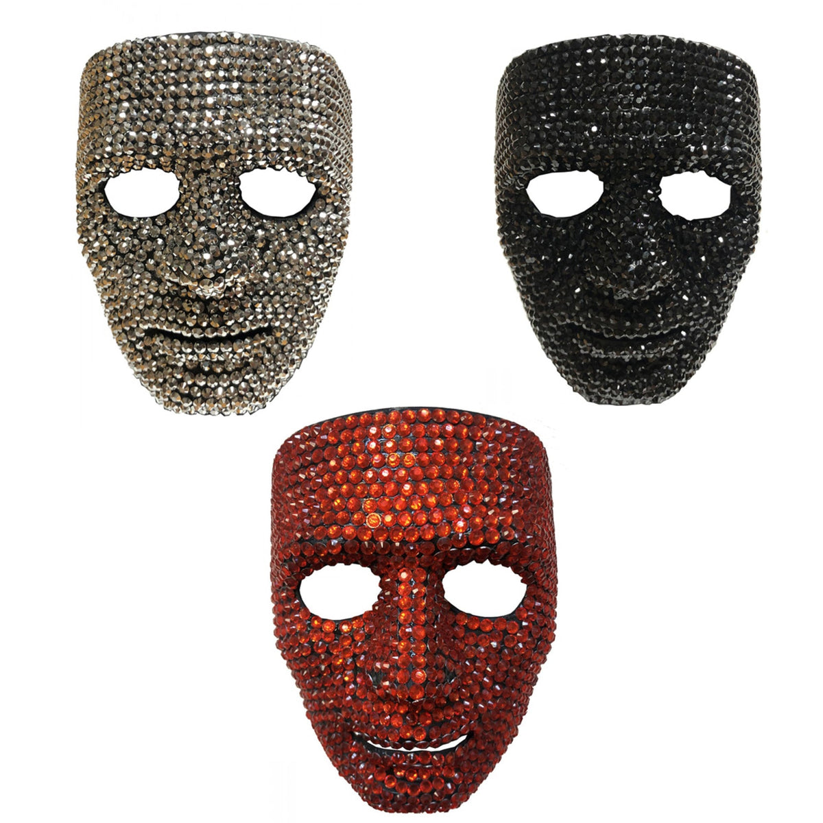 KBW GLOBAL CORP Costume Accessories Rhinestone Mask for Adults, Assortment, 1 Count 831687036354