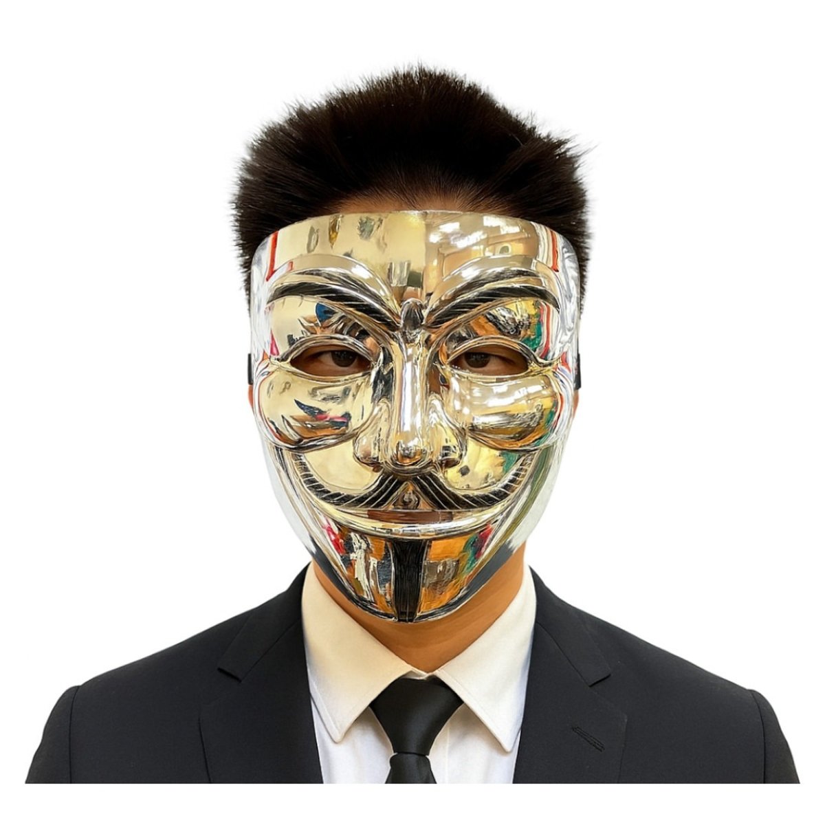 KBW GLOBAL CORP Costume Accessories Silver Vendetta Face Mask for Adults 831687073687