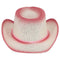 BUY4STORE Costume Accessories White and Pink Paper Straw Cowboy Hat for Kids