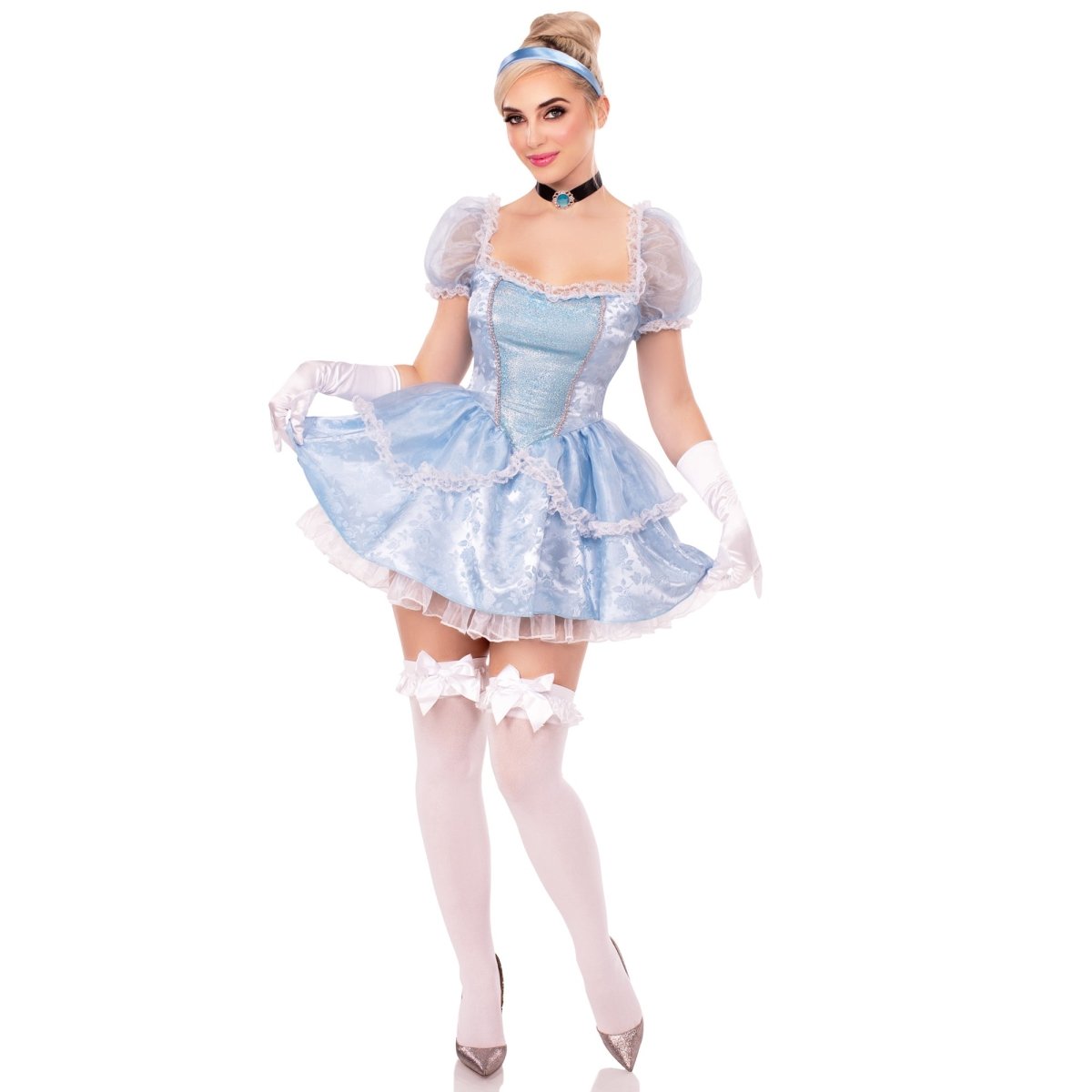 LEG AVENUE/SKU DISTRIBUTORS INC Costumes Ballroom Babe Costume for Adults, Blue Dress, Choker and Headband