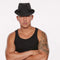 Buy Costume Accessories Black fedora hat with white stripes for adults sold at Party Expert