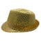 Buy Costume Accessories Gold sequin fedora hat for adults sold at Party Expert