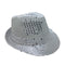 Buy Costume Accessories Silver sequin fedora hat for adults sold at Party Expert