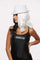 Buy Costume Accessories White fedora hat with black stripes for adults sold at Party Expert