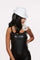 Buy Costume Accessories White fedora hat with black stripes for adults sold at Party Expert