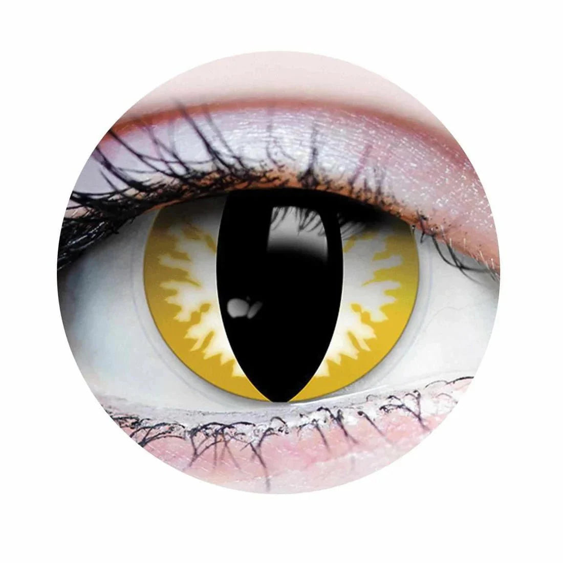 PRIMAL CONTACT LENSES Costume Accessories PRIMAL® Thriller - Yellow, White and Black Reptile Coloured Contact Lenses, 3 Months Usage 628153228326