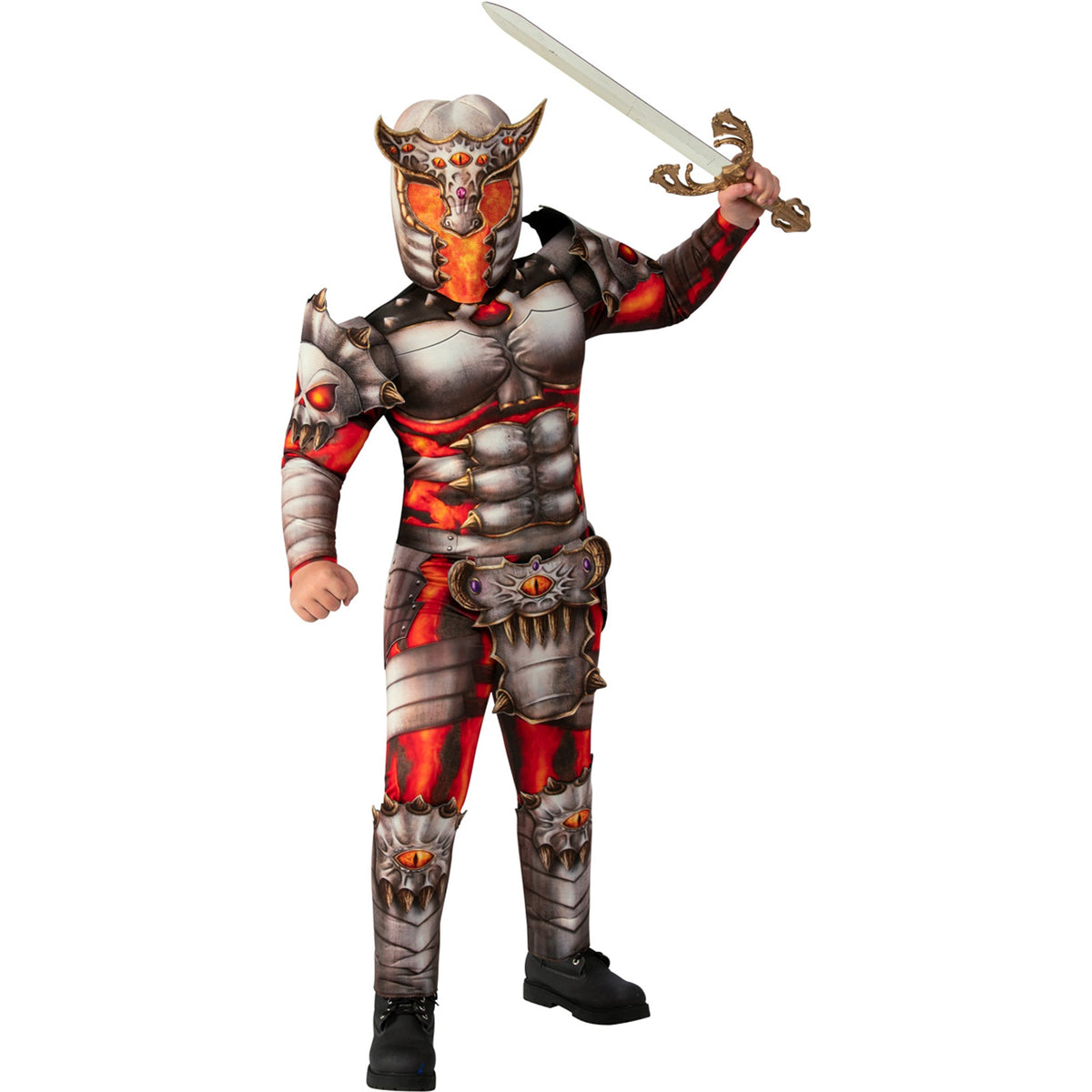 RUBIES II (Ruby Slipper Sales) Costumes Demon Knight costume for Kids, Orange and Red Jumpsuit