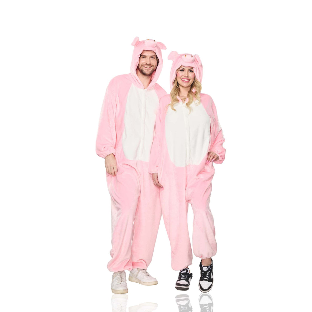 Seeing Red Inc. Costume Accessories Little Pig Onesie Costume for Adults, Jumpsuit with Hood