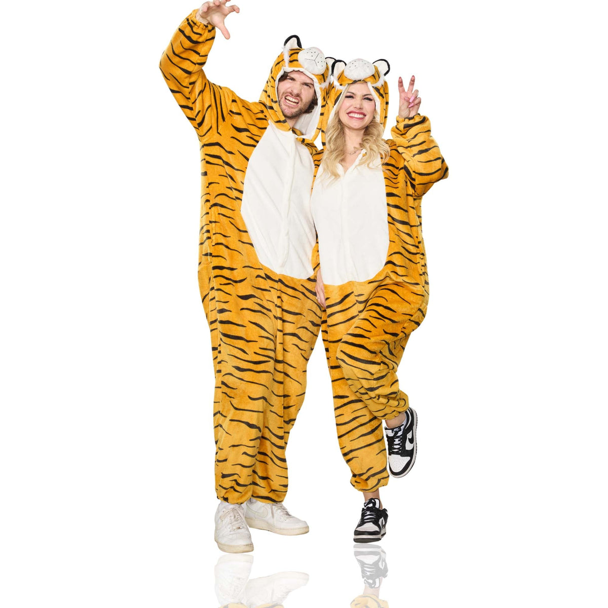 Seeing Red Inc. Costume Accessories Little Tiger Onesie Costume for Adults, Jumpsuit with Hood