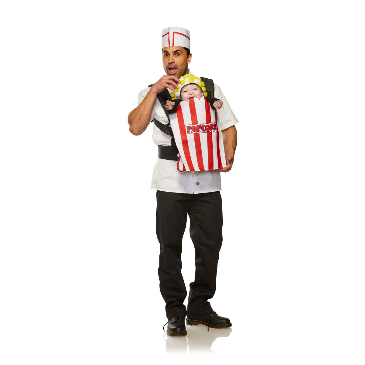 Seeing Red Inc. Costumes Movie Usher Pop Corn Costume for Adults and Baby, Carrier Cover