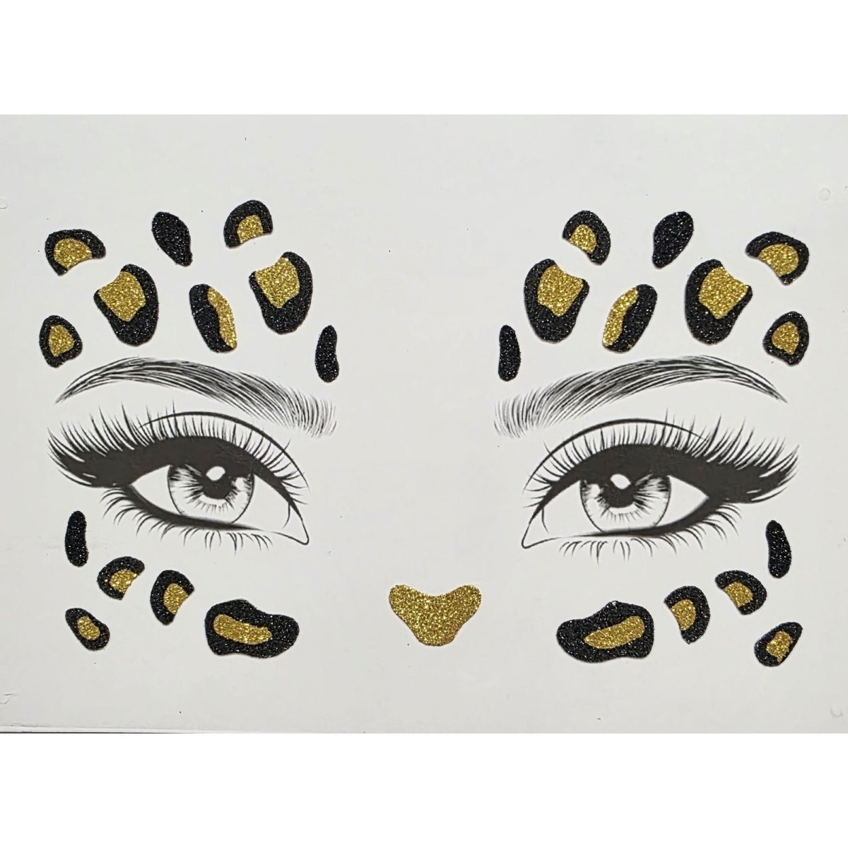 SS INTERNATIONALS Costume Accessories Cheetah Face Art Crystal Stickers, 1 Count 840482505767