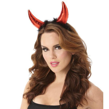 Buy Costume Accessories Devil horns headband for adults sold at Party Expert