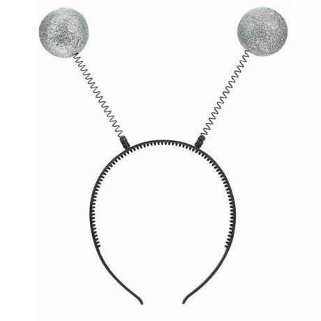 Buy Costume Accessories Silver martian antennae headband for adults sold at Party Expert