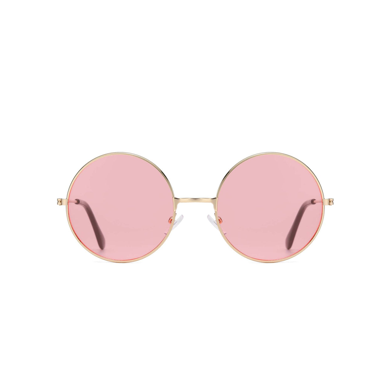 Taizhou Two Circles Trading Co. Ltd. Costume Accessories Pink Hippie Round Glasses for Adults 810077658697