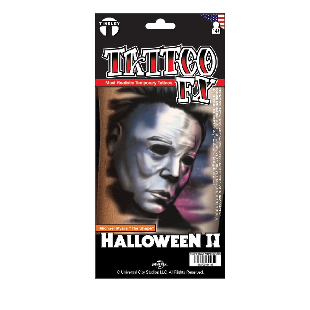 TINSLEY TRANSFERS INC Costume Accessories Halloween Micheal Myers Temporary Tattoo FX 813722024113
