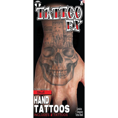 TINSLEY TRANSFERS INC Costume Accessories Skull Hand Temporary Tattoos 813722023803