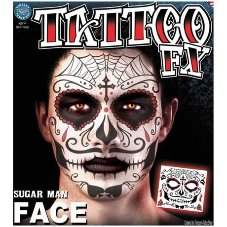 Buy Costume Accessories Sugar man face temporary tattoo sold at Party Expert