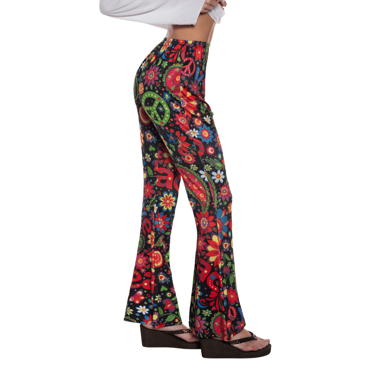 UNDERWRAPS Costume Accessories Peace Sign Bell Bottoms Leggings for Adults