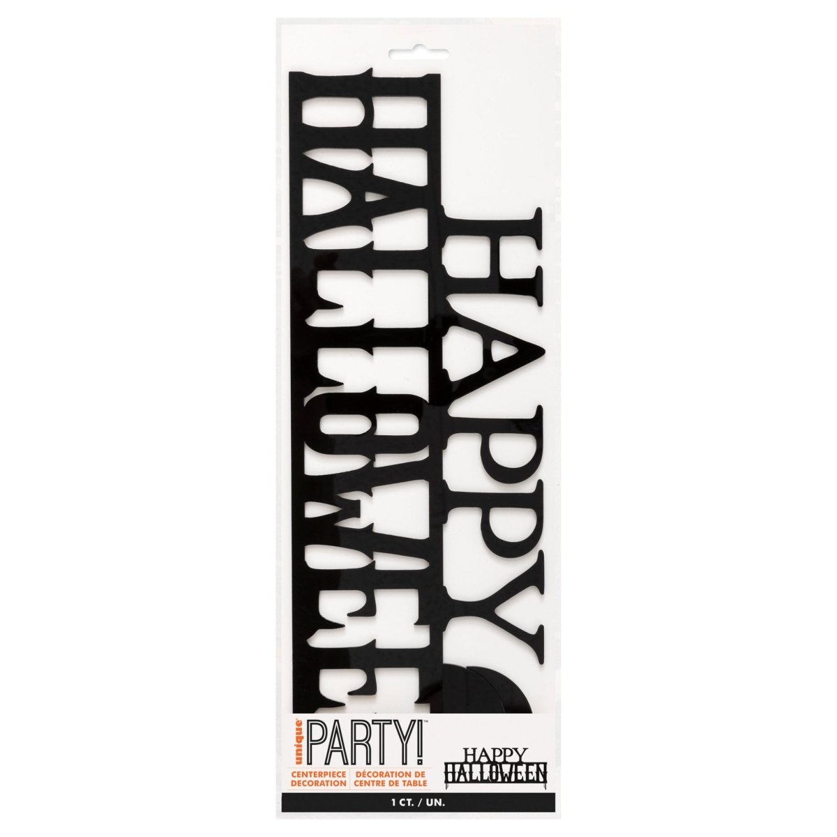 UNIQUE PARTY FAVORS Halloween Black Happy Halloween Acrylic Centerpiece, 1 Count 011179542963