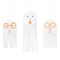 UNIQUE PARTY FAVORS Halloween Ghost Paper Hanging Decorations, 3 Count 011179542406