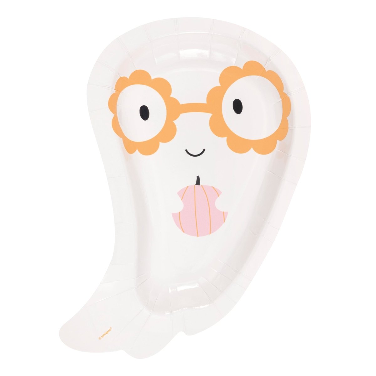 UNIQUE PARTY FAVORS Halloween Groovy Halloween Large Ghost Shaped Lunch Paper Plates, 9 Inches, 8 Count 011179542352